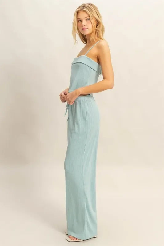 Rib Knit Cami Top and Pants Set - Eva's Edition