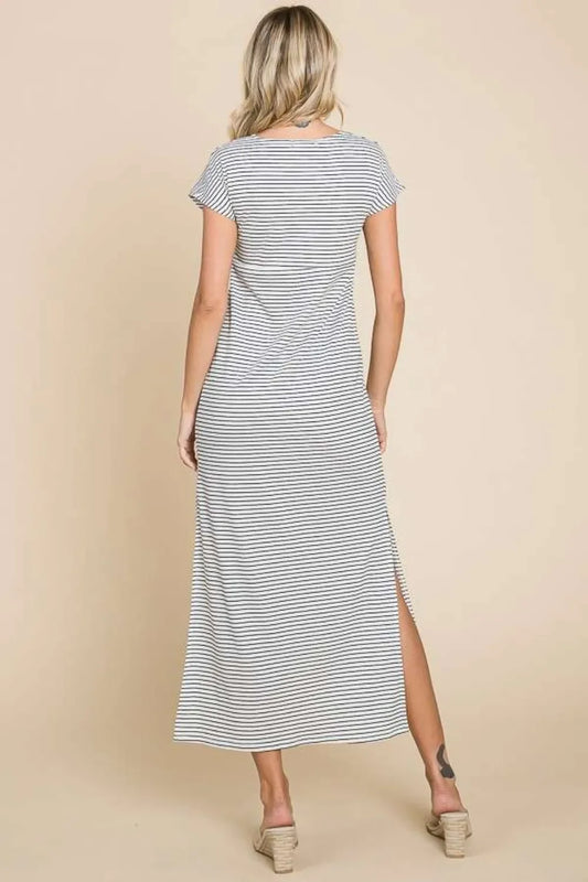 Culture Code Full Size Striped Twisted Detail Dress - Eva's Edition