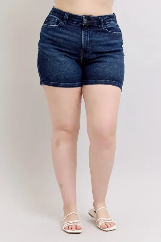 High Waist Back Flap Pocket Denim Shorts - Eva's Edition