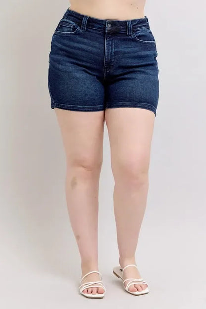 High Waist Back Flap Pocket Denim Shorts - Eva's Edition