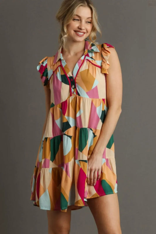 Ruffle Sleeve Mini Dress Plus Size - Eva's Edition