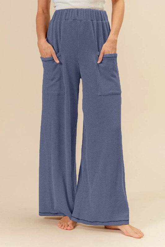 2tone Cord Rib Waist Band Side Pocket Pants - Eva's Edition