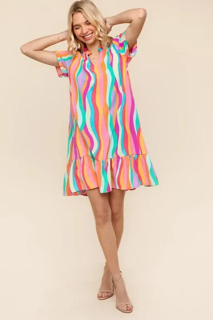 Haptics Tiered Woven Ruffle Hem Dress - Eva's Edition