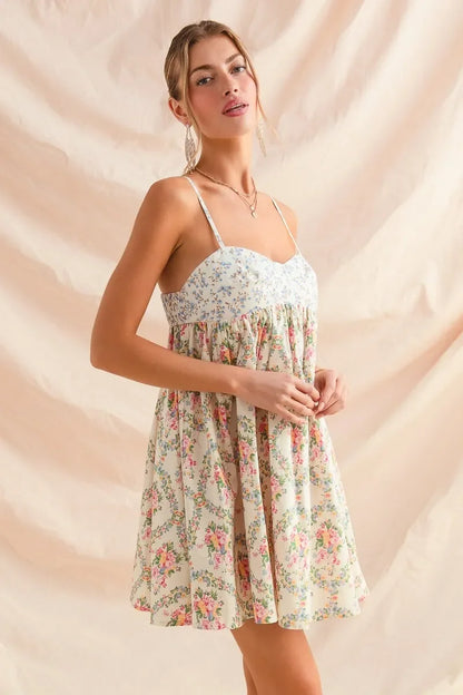Floral Print Sleeveless Mini Dress - Eva's Edition