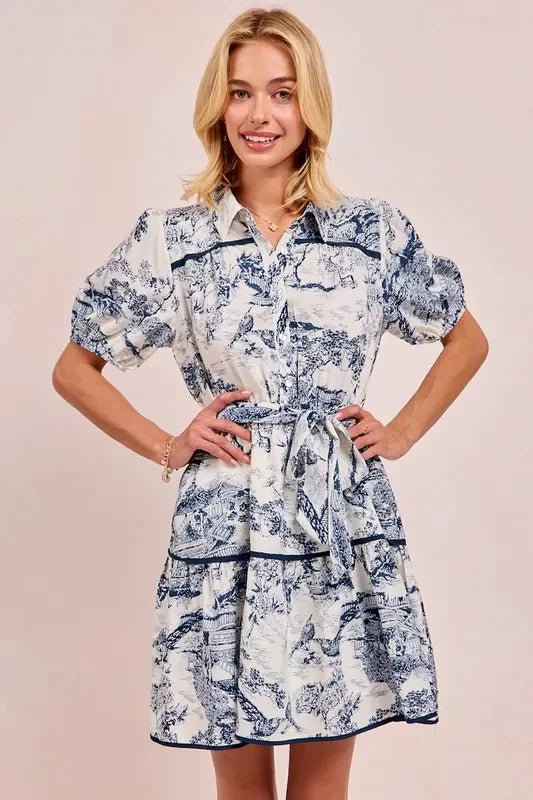 Woven Printed Tiered Dress - Eva's Edition