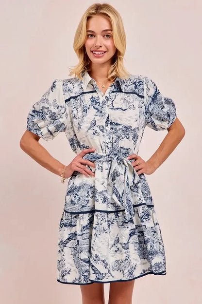 Woven Printed Tiered Dress - Eva's Edition