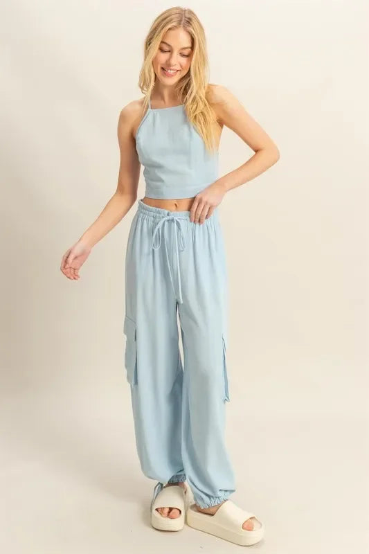 Crop Top and Cargo Pants Set - Eva's Edition