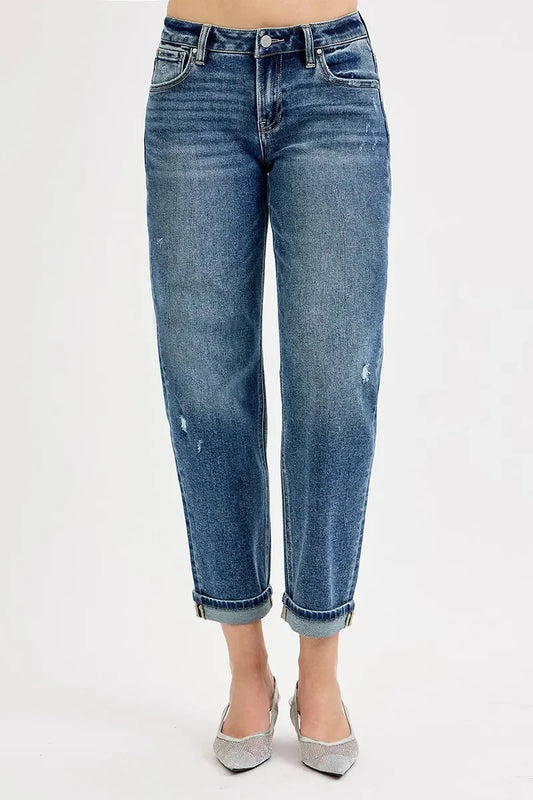 Low Rise Crop Boyfriend Jeans Plus Size - Eva's Edition