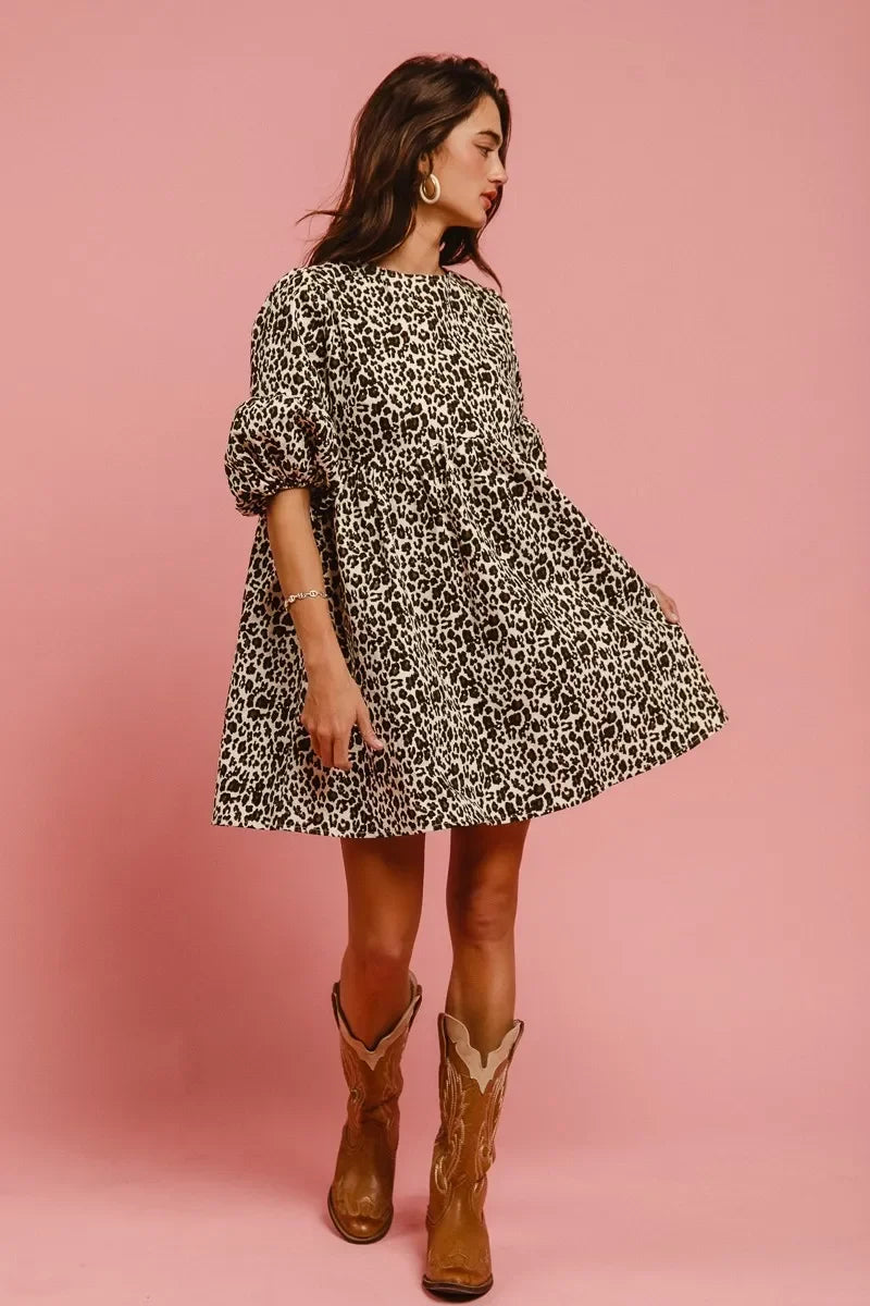Leopard Denim Dress - Eva's Edition