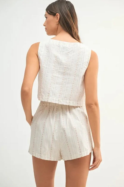 Square Neck Crop Top and Shorts Set - Eva's Edition