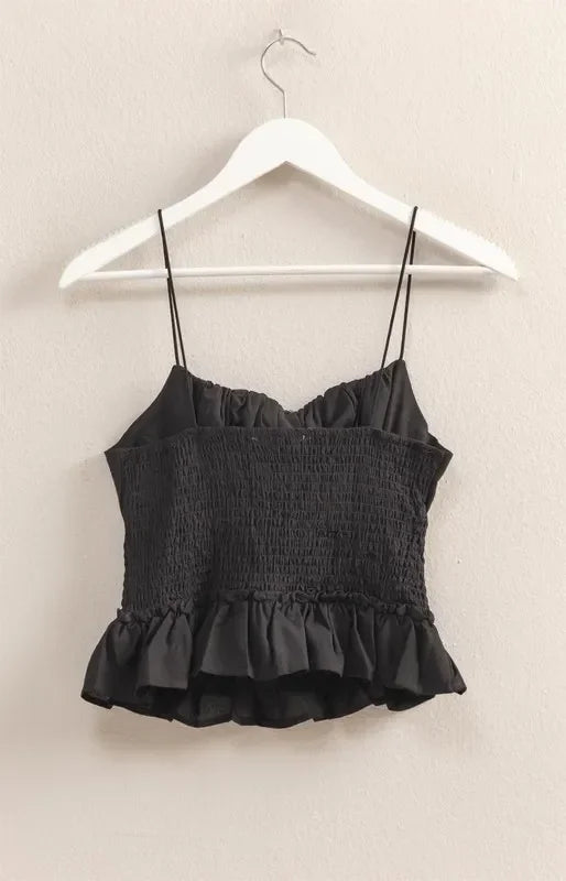 Poplin Smocked Waist Summery Cami Top - Eva's Edition