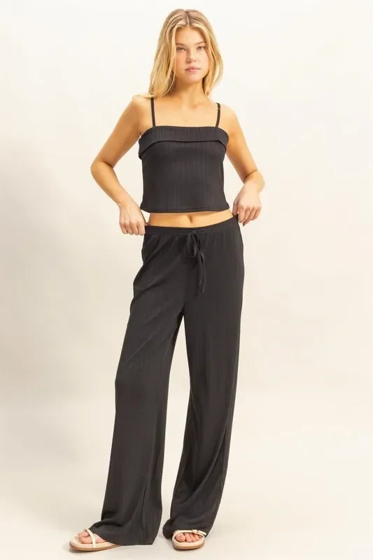 Rib Knit Cami Top and Pants Set - Eva's Edition