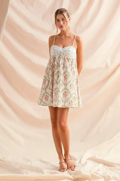 Floral Print Sleeveless Mini Dress - Eva's Edition