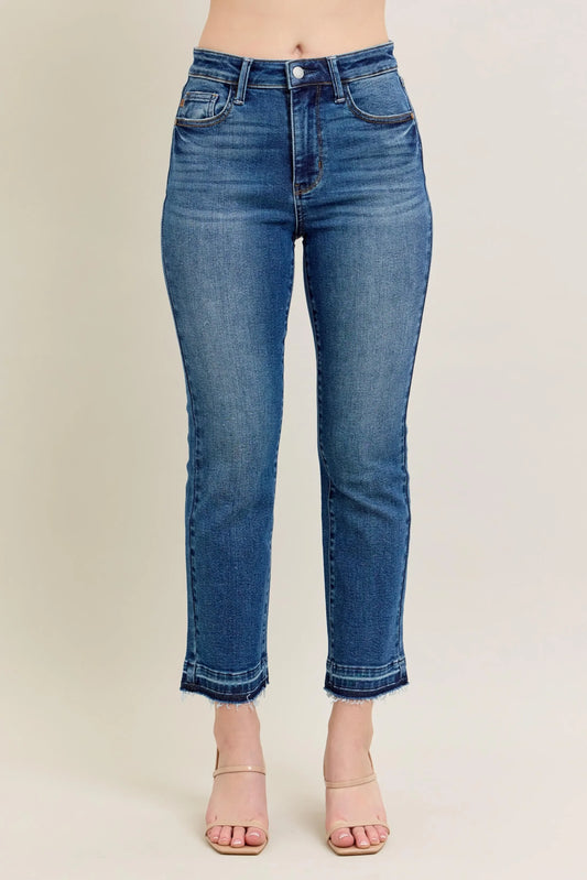 Vintage Wash Release Hem Kick Flare Jeans - Eva's Edition