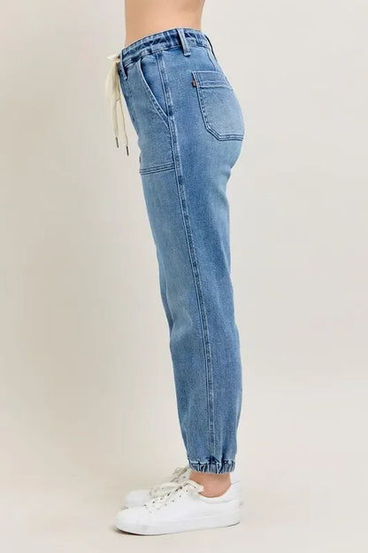 High Waist Denim Jogger Plus Size - Eva's Edition