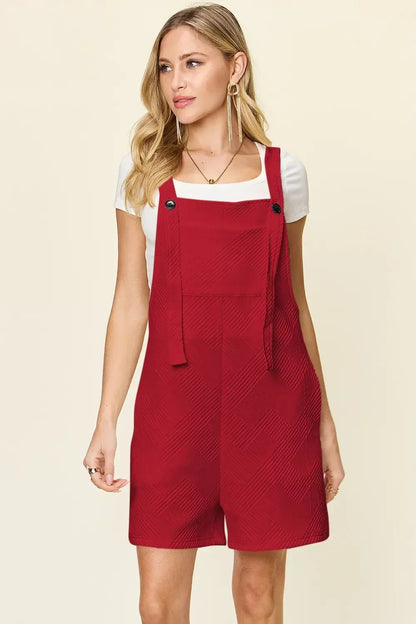 Double Take Full Size Texture Sleeveless Romper - Eva's Edition