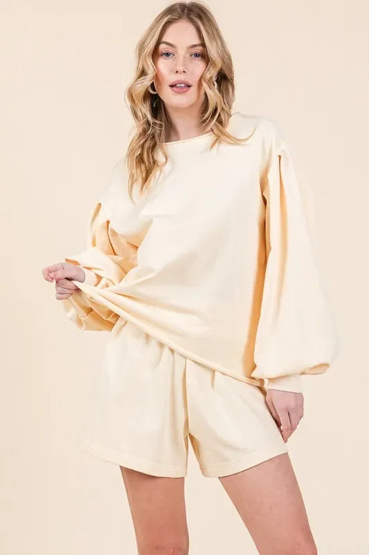 French Terry Sweatshirt and Shorts Set - Eva's Edition