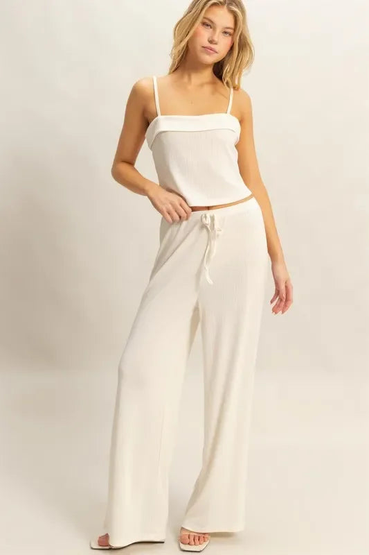 Rib Knit Cami Top and Pants Set - Eva's Edition