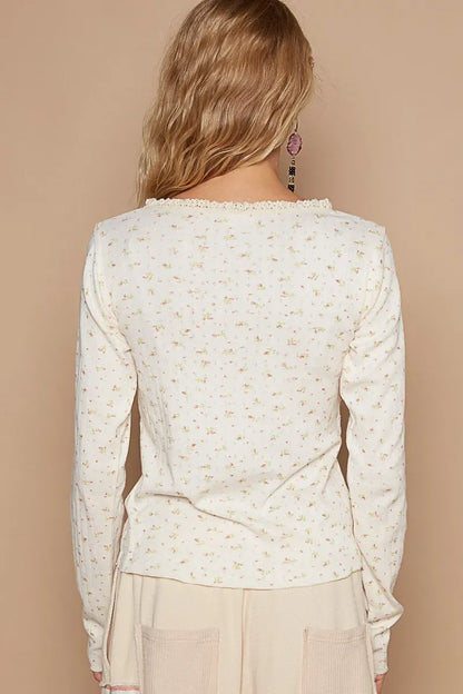 Floral V-Neck Long Sleeve T-Shirt - Eva's Edition