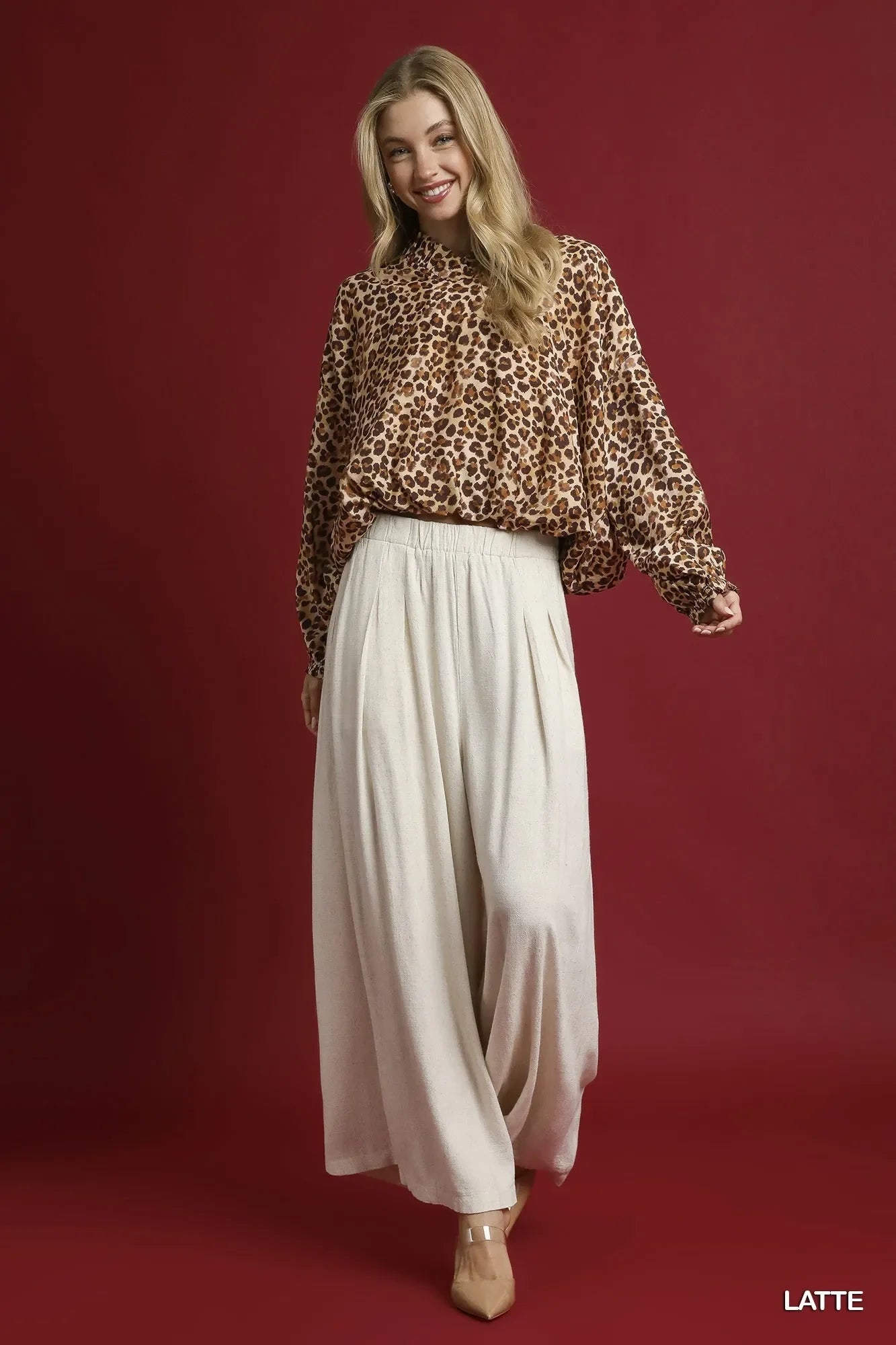 Leopard Print Balloon Sleeve Blouse - Eva's Edition