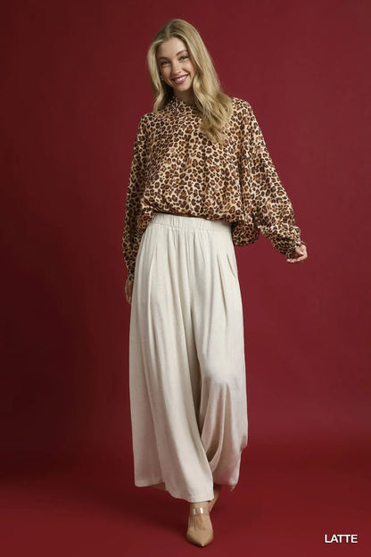 Leopard Print Balloon Sleeve Blouse - Eva's Edition