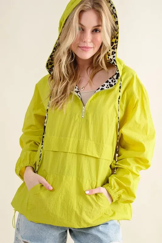 Leopard Print Hoodie Zipper Up Pocket Windbreaker - Eva's Edition