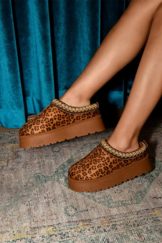 Trim Round Toe Platform Boots - Eva's Edition