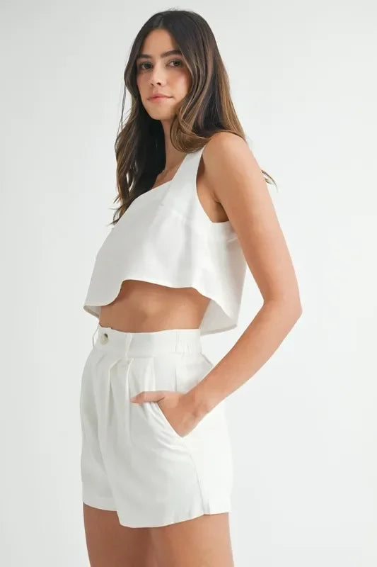 Sleeveless Crop Top and Shorts Set - Eva's Edition