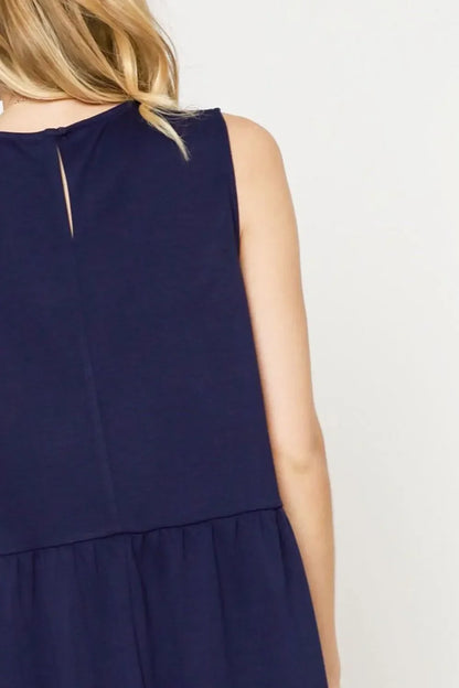 Round Neck Sleeveless Tank Dress with Pockets - Eva's Edition