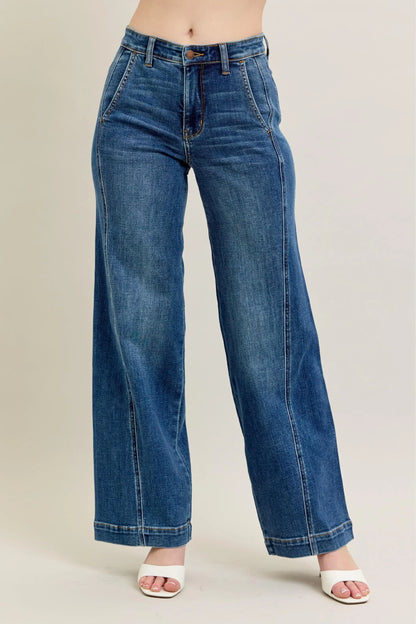 High Waist Wide Leg Jeans Plus Size - Eva's Edition