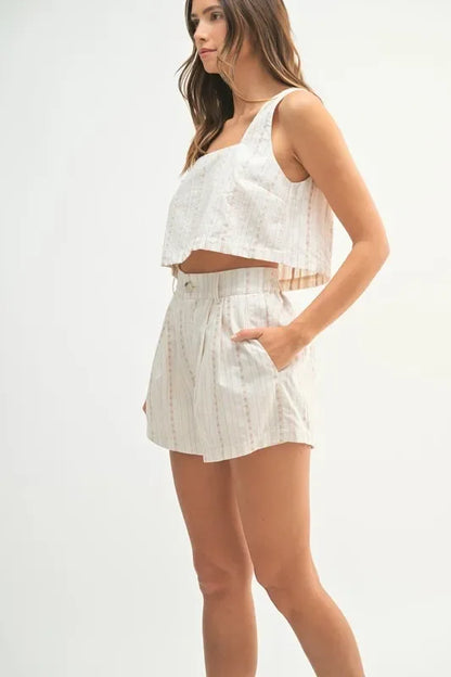 Square Neck Crop Top and Shorts Set - Eva's Edition