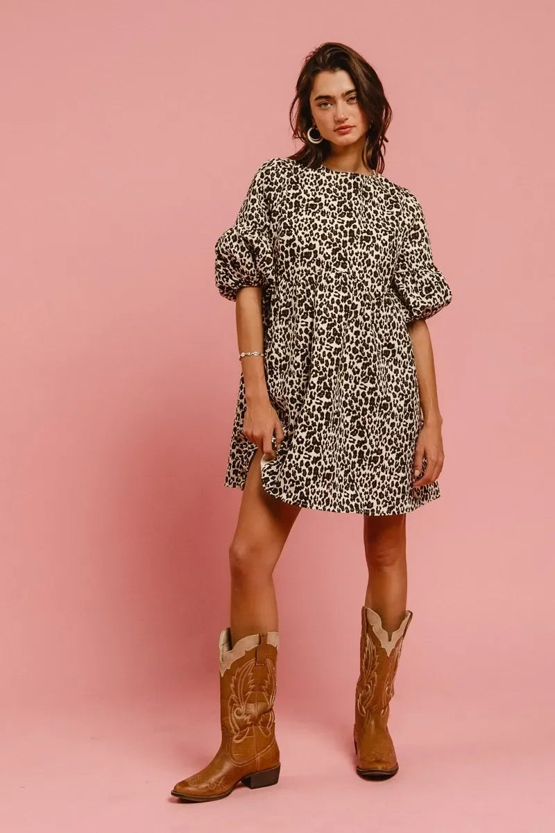 Leopard Denim Dress - Eva's Edition
