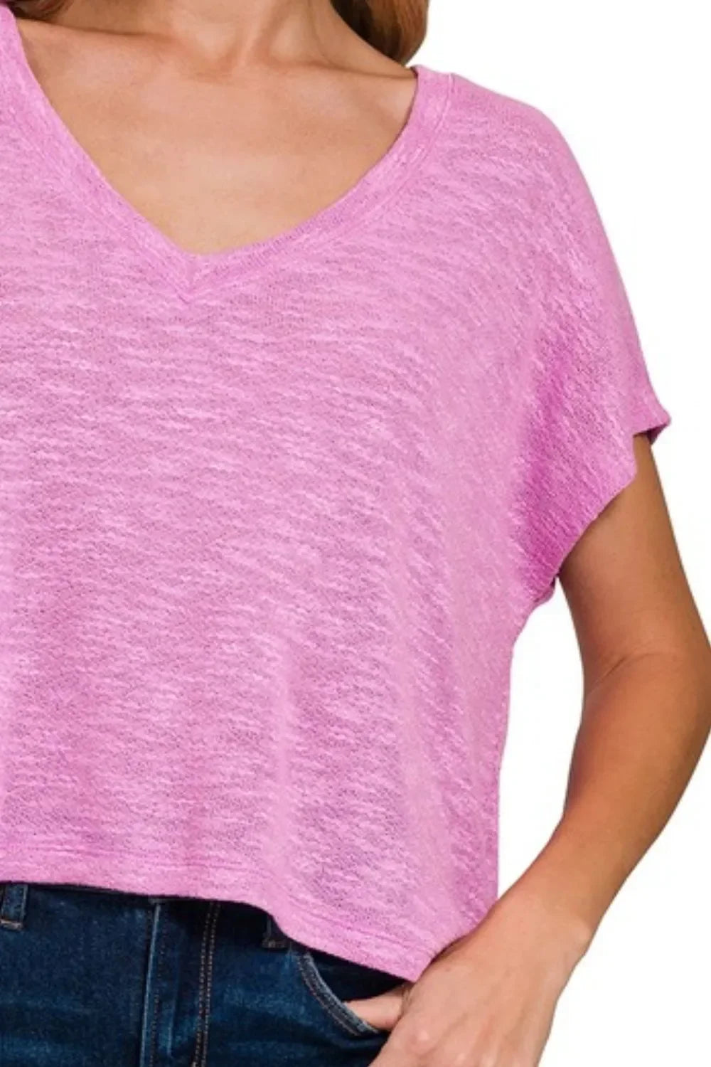 V-neck Drop Shoulder Crop Top - Eva's Edition
