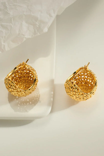 Braided Basket Metal Hoop Earrings - Eva's Edition