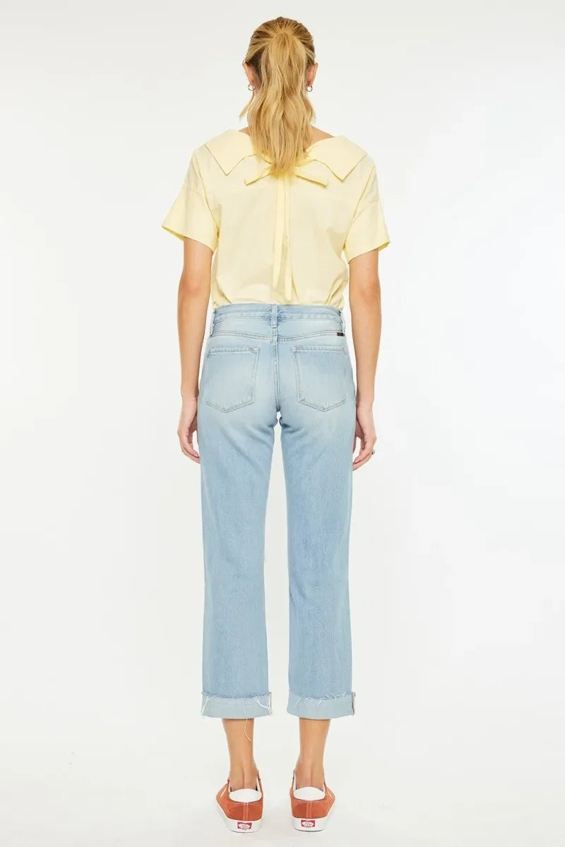 Mid Rise Distressed Boyfriend Jeans - Eva's Edition