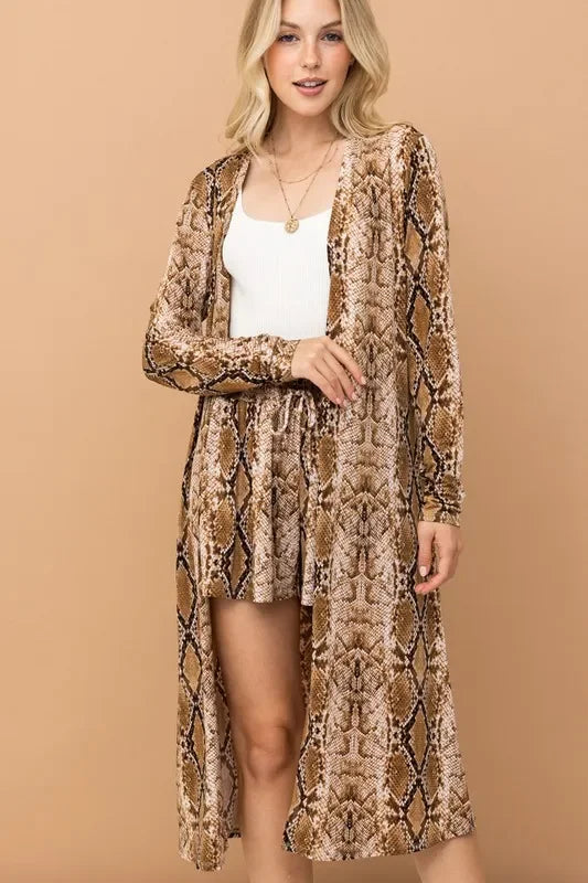 Animal Print Kimono and Shorts Set - Eva's Edition