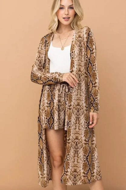 Animal Print Kimono and Shorts Set - Eva's Edition