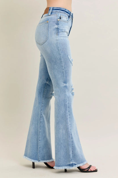 Flare Jeans With Shield Pockets Plus Size - Eva's Edition
