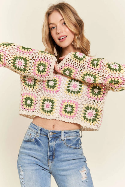 Multicolor Crochet Crop Top - Eva's Edition