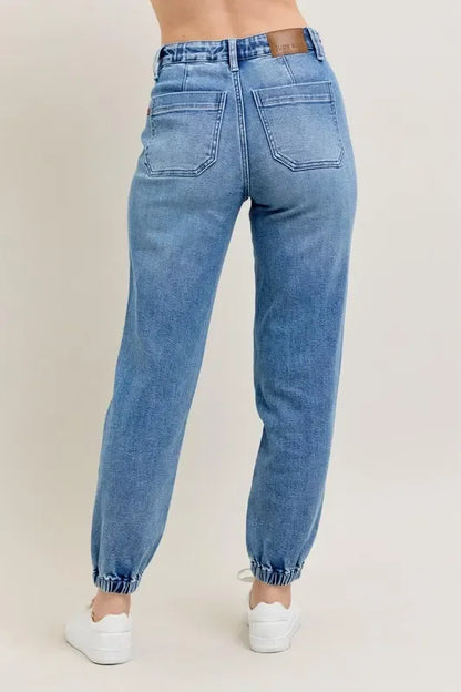 High Waist Denim Jogger Plus Size - Eva's Edition