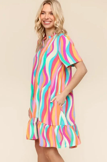 Haptics Tiered Woven Ruffle Hem Dress - Eva's Edition