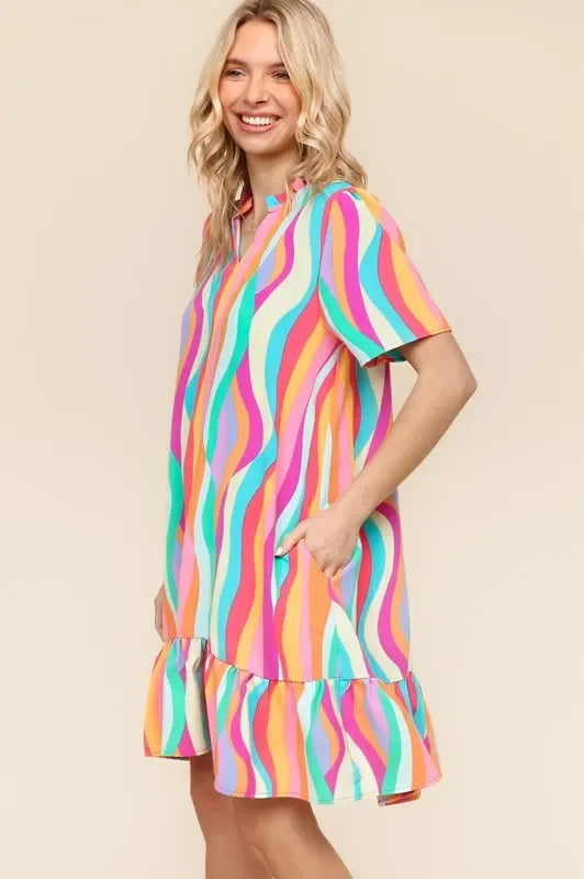 Haptics Tiered Woven Ruffle Hem Dress - Eva's Edition