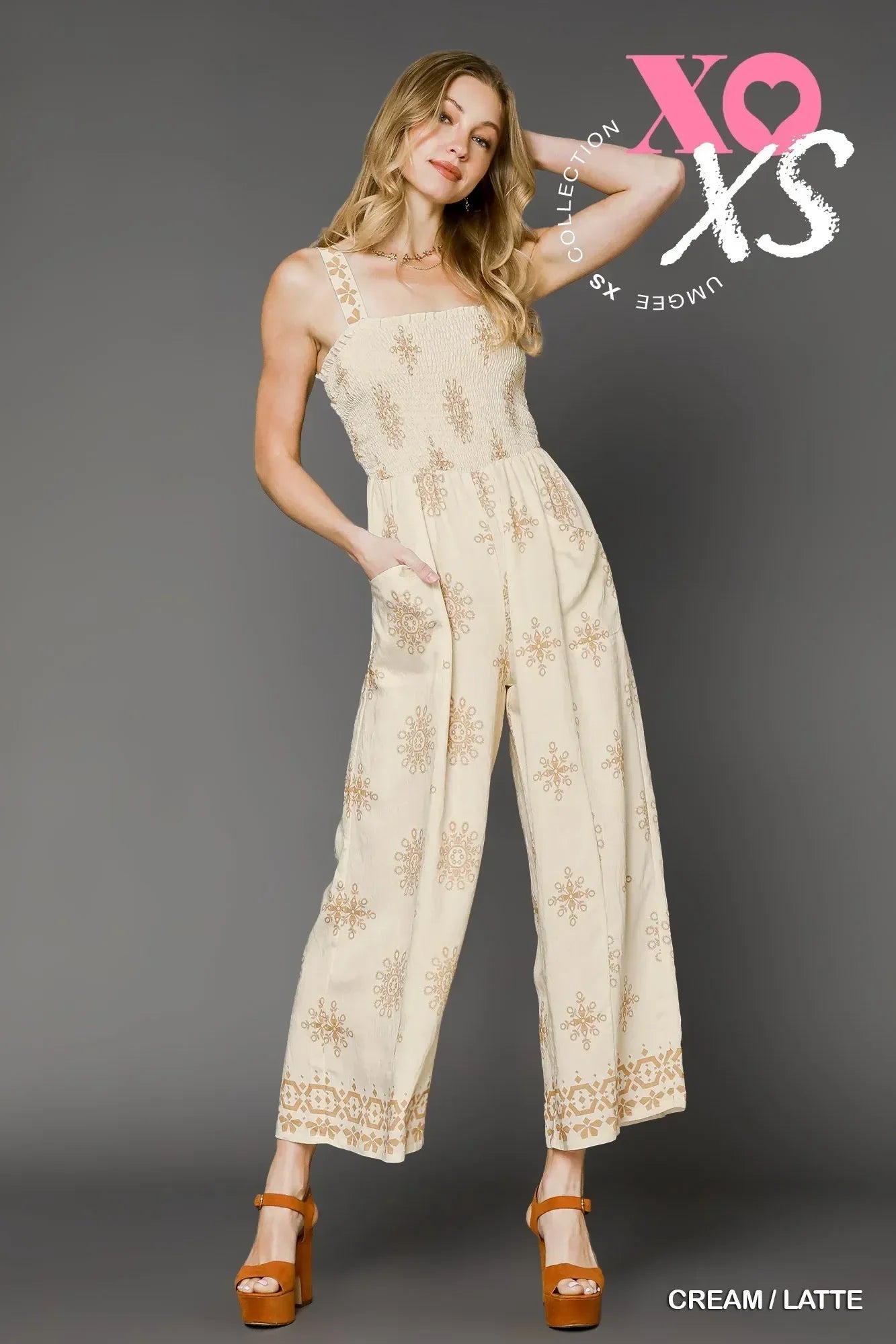 Printed Wide Leg Jumpsuit - Eva's Edition