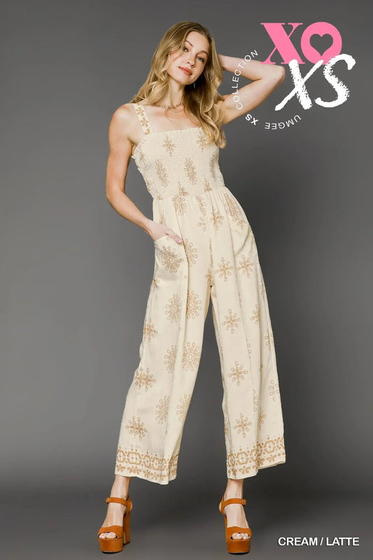 Printed Wide Leg Jumpsuit - Eva's Edition
