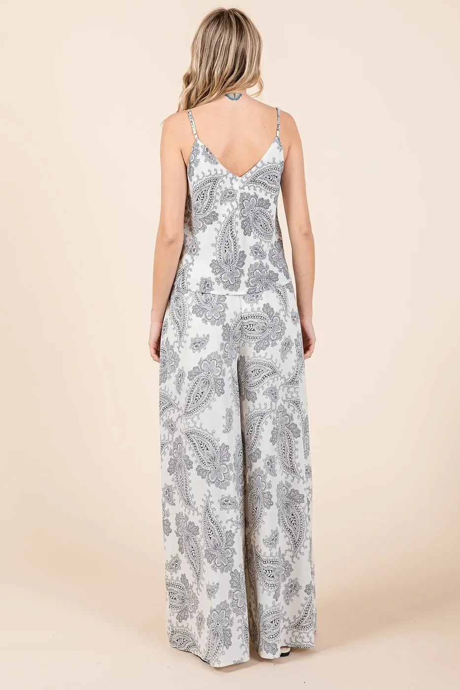 Paisley Print Cami and Pants Set - Eva's Edition
