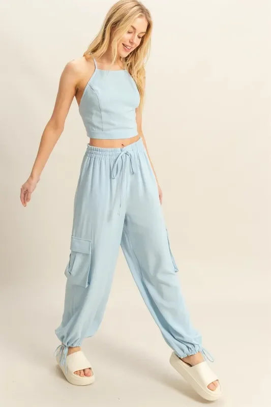 Crop Top and Cargo Pants Set - Eva's Edition
