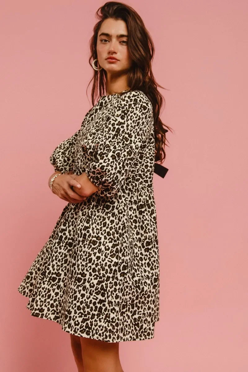 Leopard Denim Dress - Eva's Edition