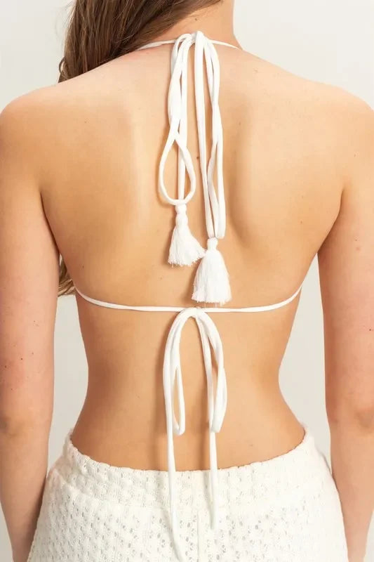 Crochet Bra and Drawstring Pants Set - Eva's Edition