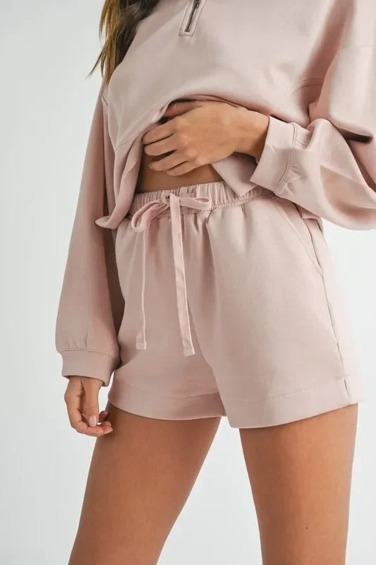 Half Zip Sweatshirt and Shorts Set - Eva's Edition