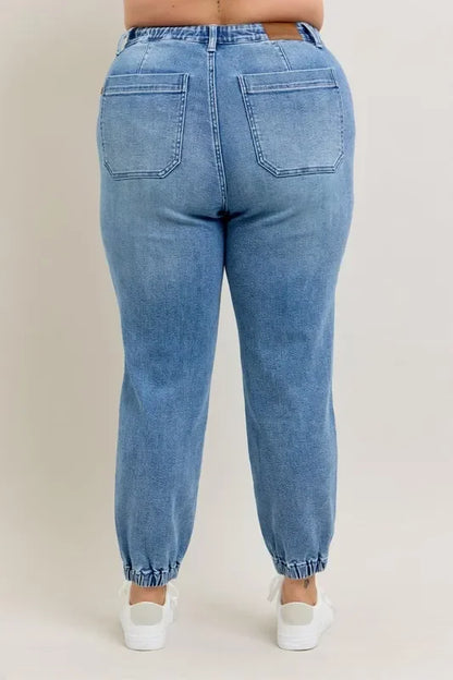 High Waist Denim Jogger Plus Size - Eva's Edition